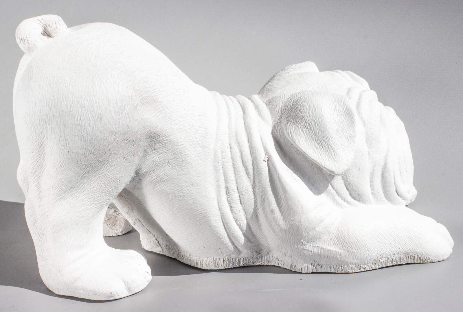 Unpainted English Bulldog Cremation Urn Pet Ashes Statue Dog Loss Memorial Decor