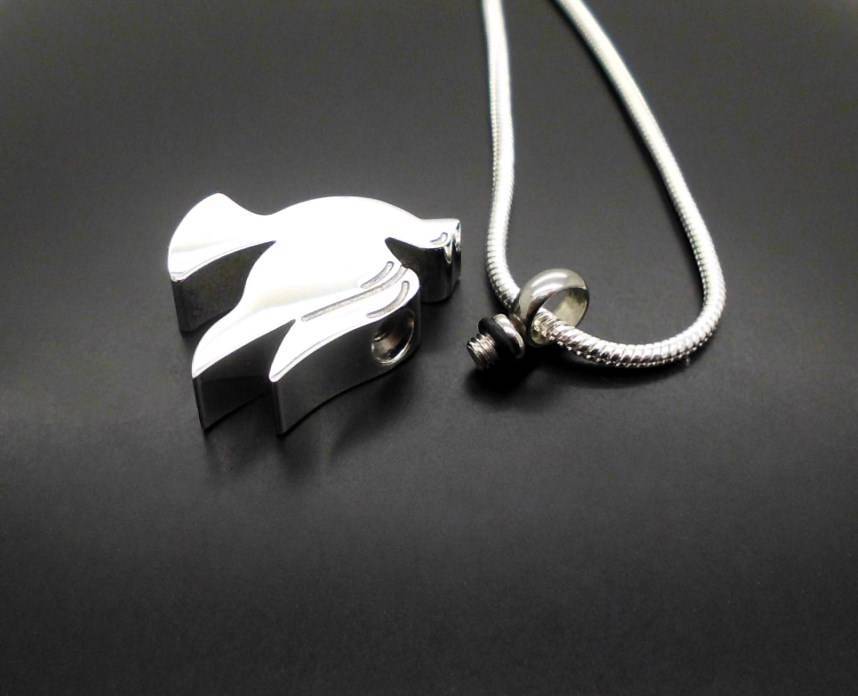316L Stainless Steel Peace Dove Memorial Keepsake Cinerary Urn Pendant Jewellery