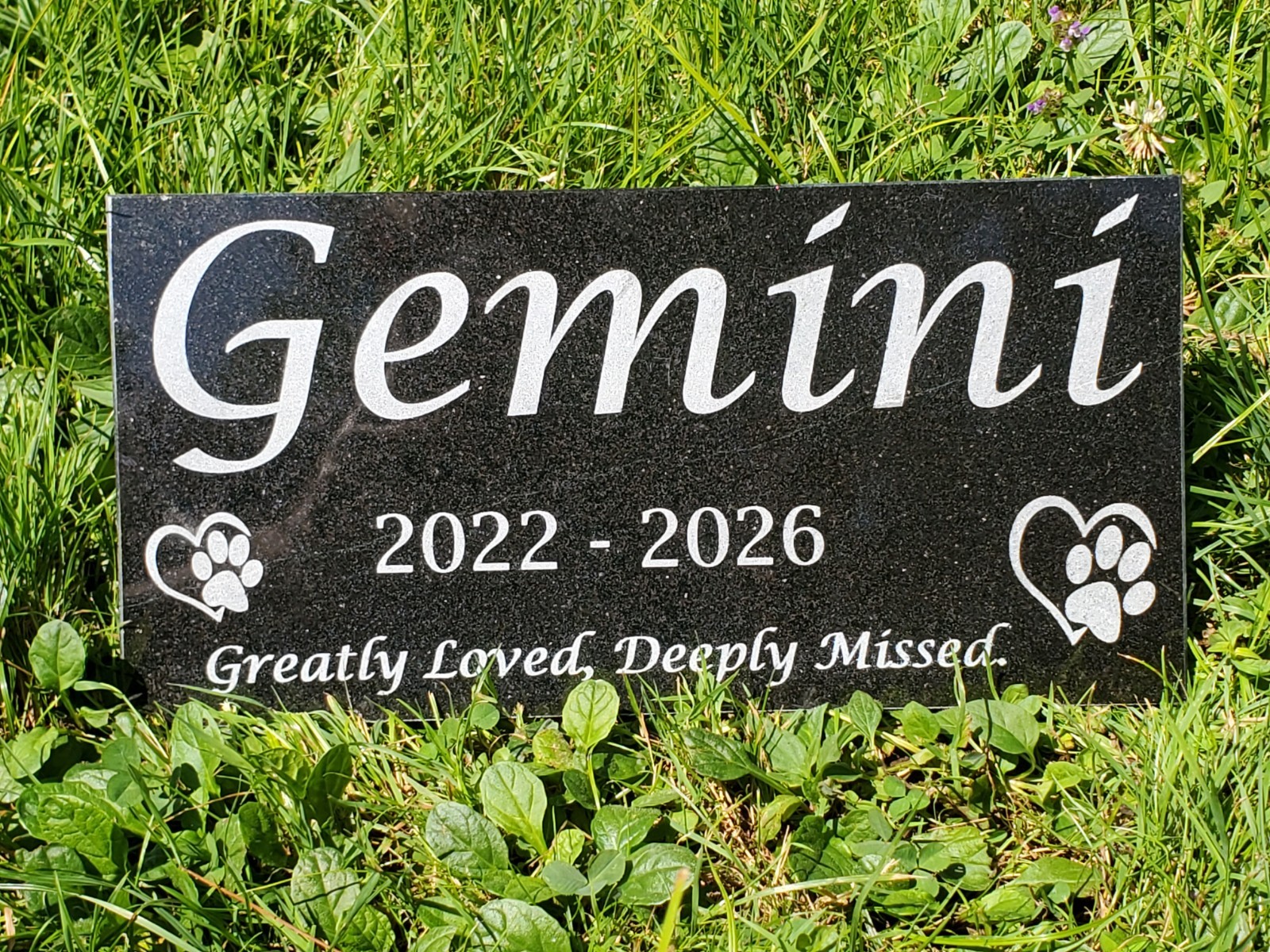 Grave Marker Headstone Garden Pet Loss Memorial Burial Stone Granite Plaque t26