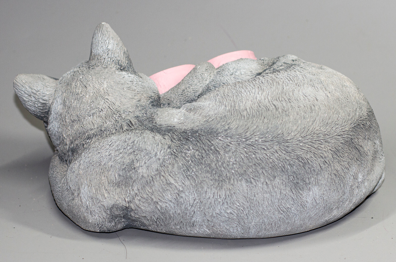 Gray Cat Urn Heart Plaque Memorial Statue Pet Ashes Grave Decor Funeral Keepsake