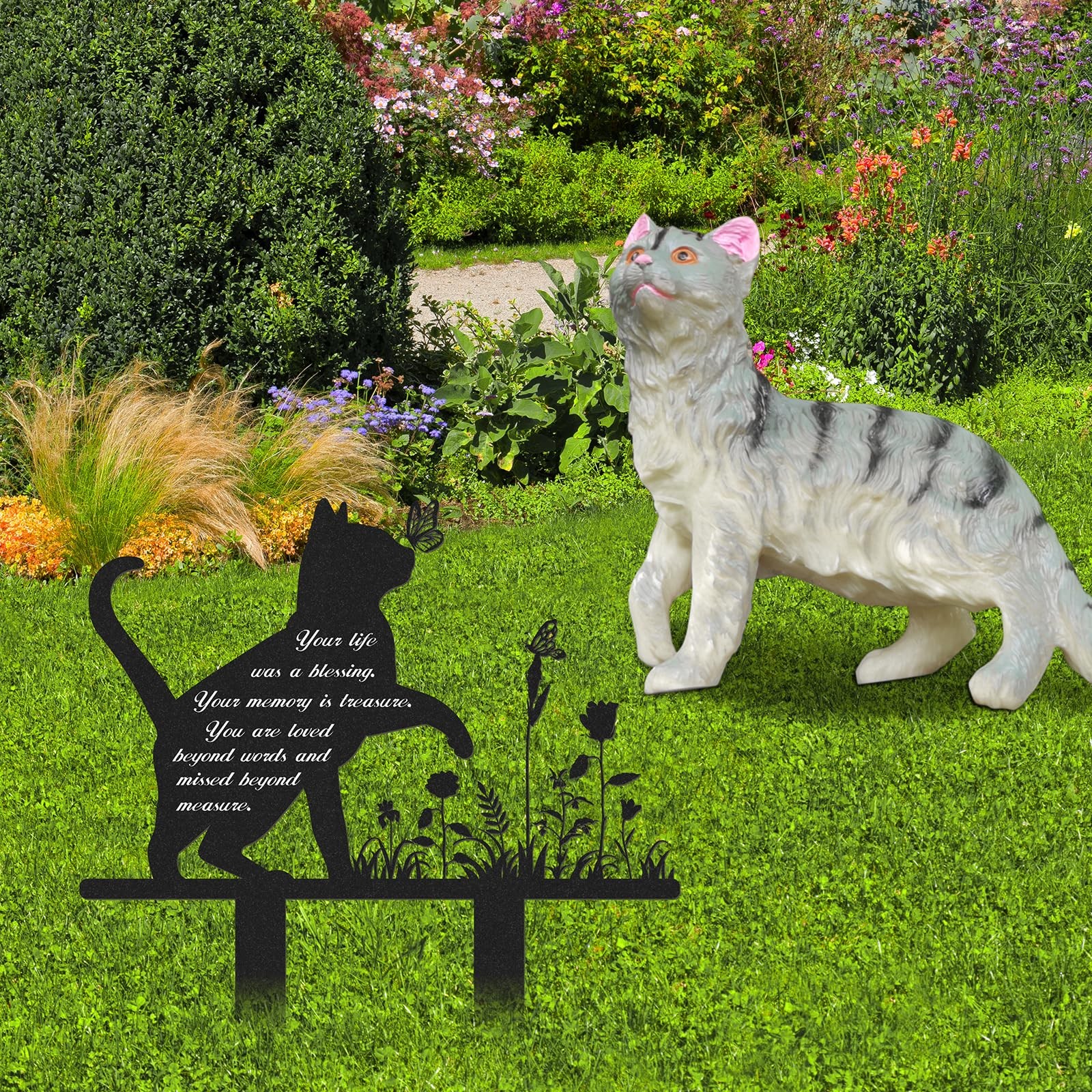 Memorial Pet Grave Markers, Metal Cat Garden Stake Plaque Cemetery Outdoors, …