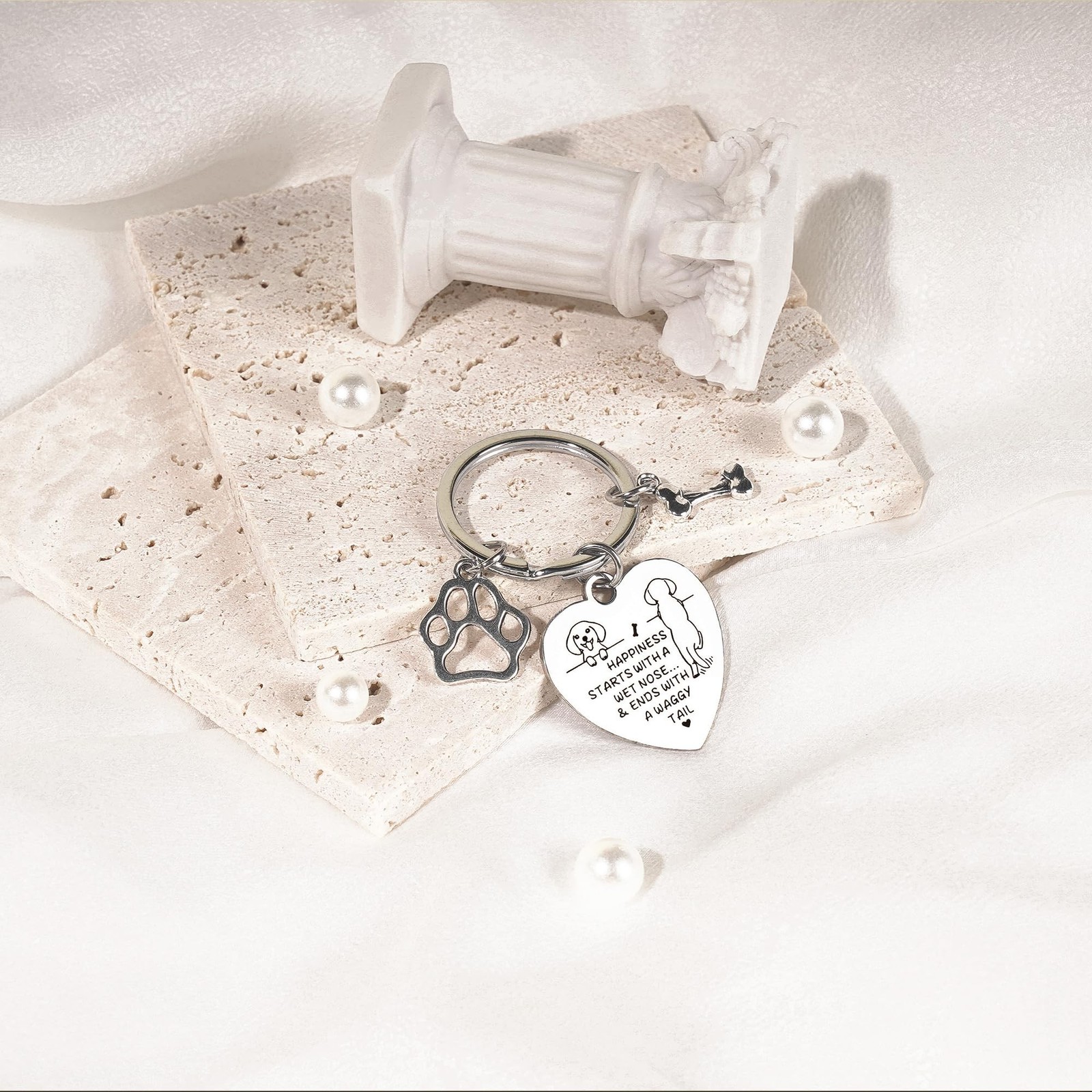 Dog Keyring for Pet Lovers – Cute Paw Charm Keychain, Pet Owner Gift, Memoria…