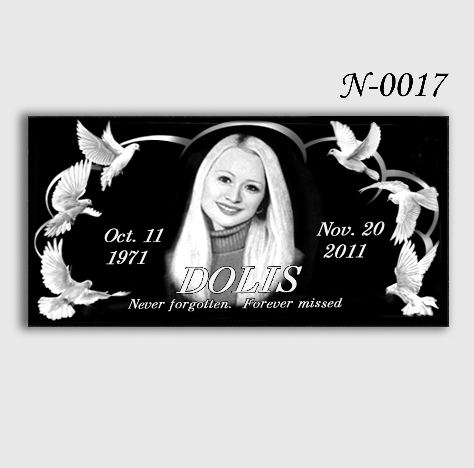 16″х8″х3″ inch Large Pet Headstone  Diamond Engraved on the Grave Marker Granite