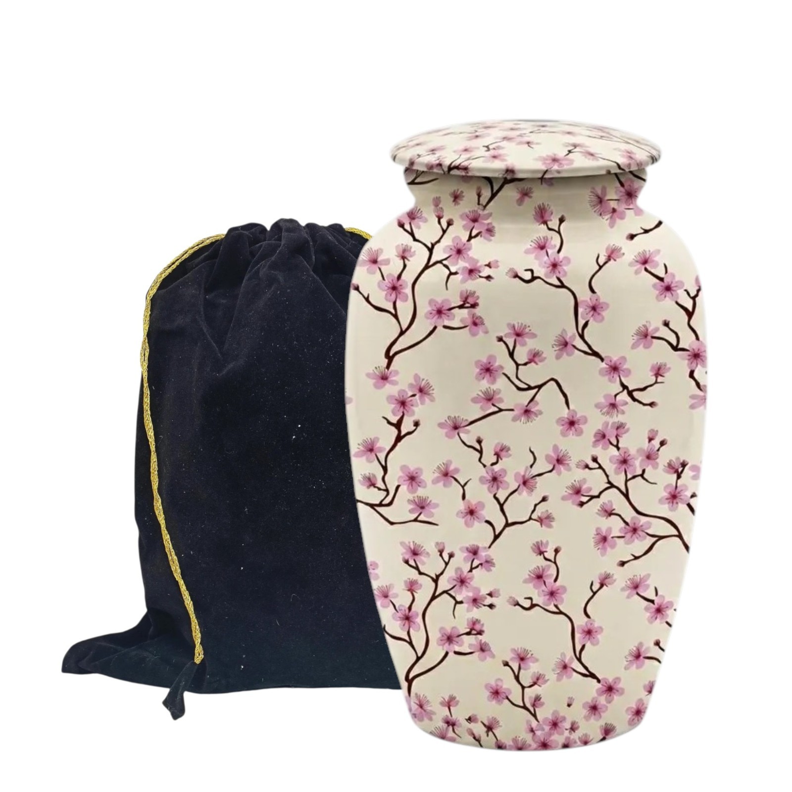 Large Adult Cremation Urn Cherry Blossom Design 190 Cu In Funeral Ashes Urns