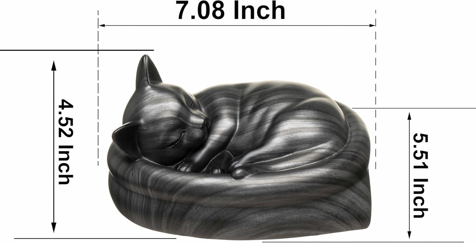 Elegant Black Cat Urn – Premium Small Pet Urn for Cat Ashes