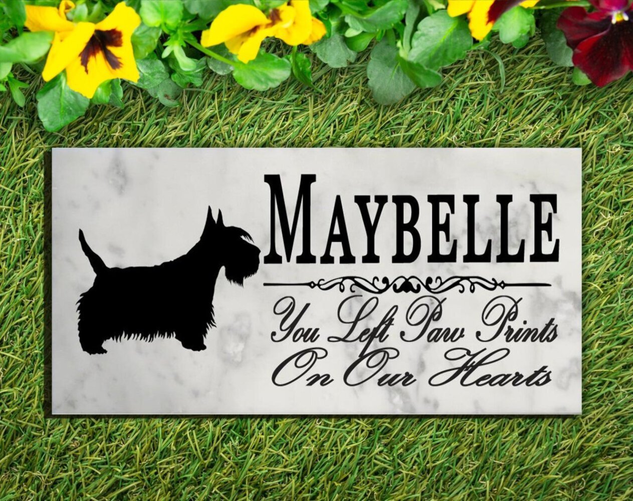 Scottie Memorial Stone Personalized Scottish Terrier Dog Garden Plaque Grave Mar