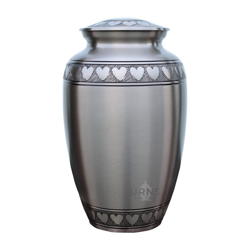 Silver Heart Cremation Urn for Ashes Urn for Sale