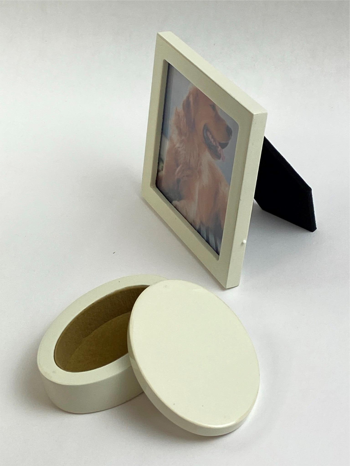 Memory Wood Box with Urn for Pet White