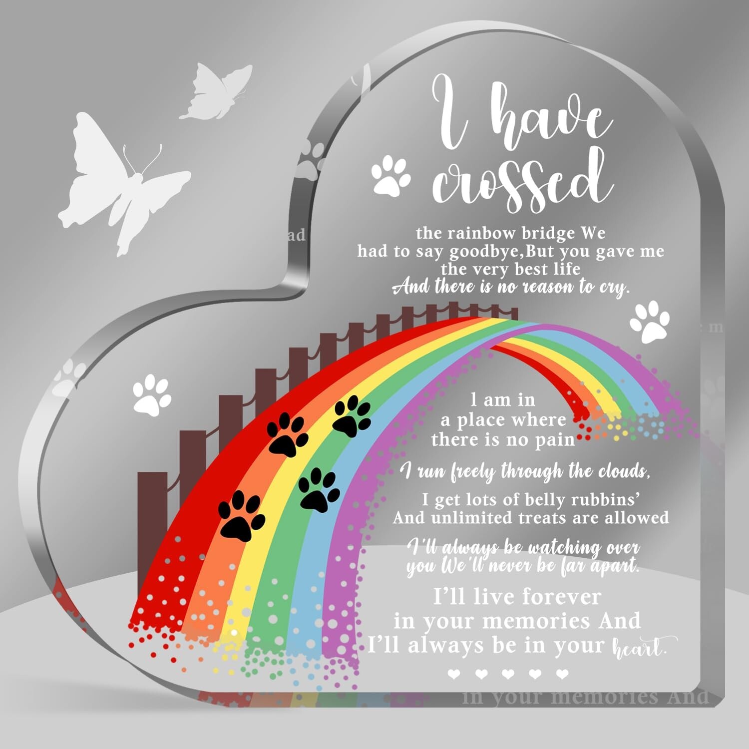 Pet Memorial Acrylic Rainbow Bridge Decorations – Sympathy Gifts for Loss of …