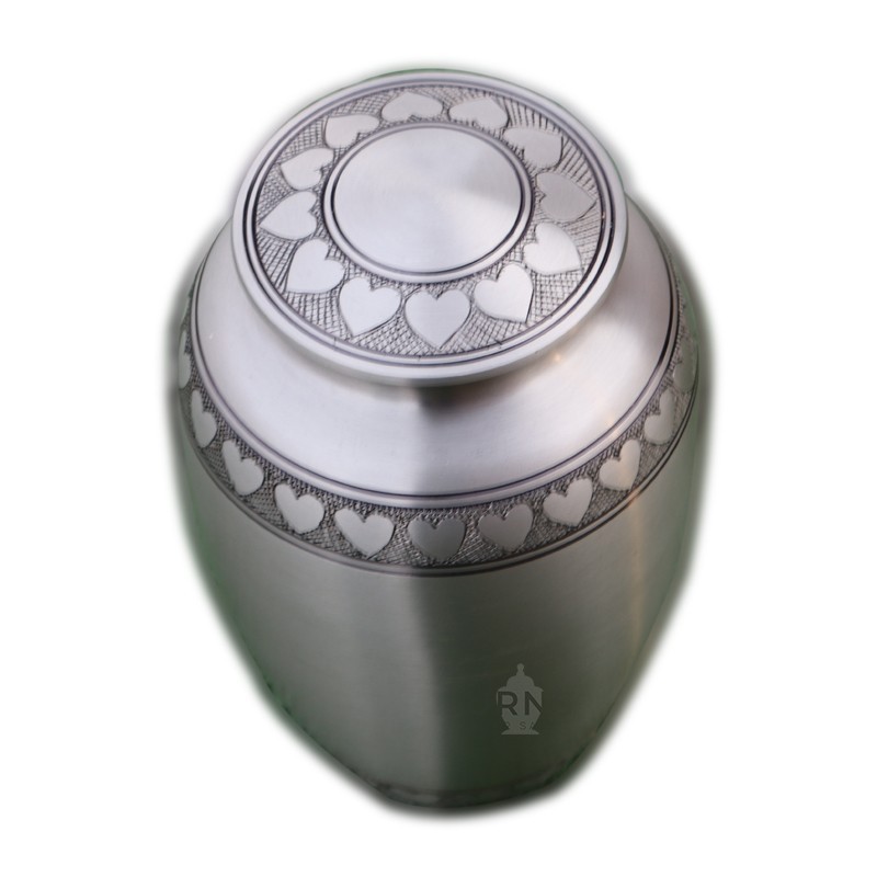 Silver Heart Cremation Urn for Ashes Urn for Sale