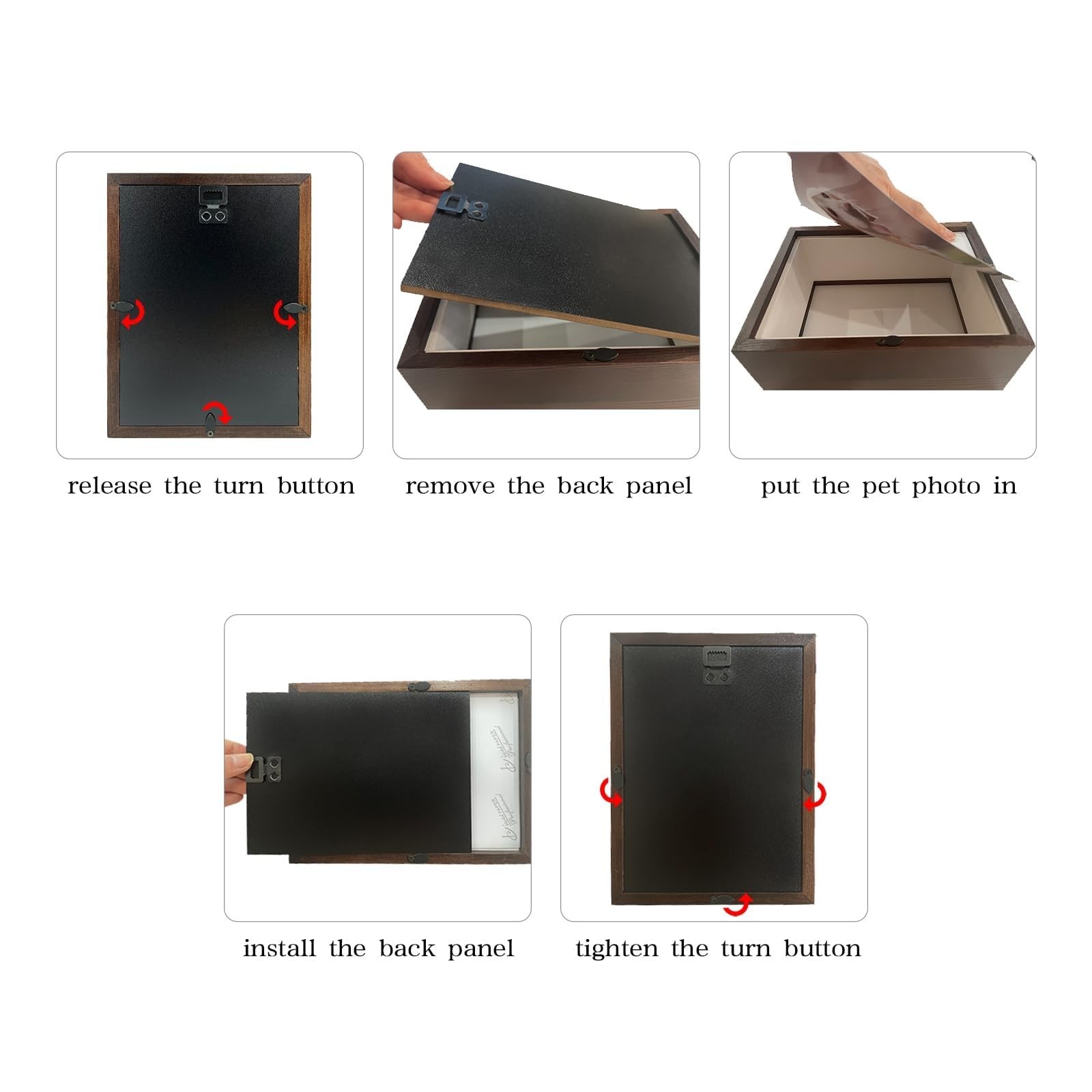 Pet Paw Print Kit with Picture Frame Shadow Box 5×7 for Dogs and Cats Pet Cla…