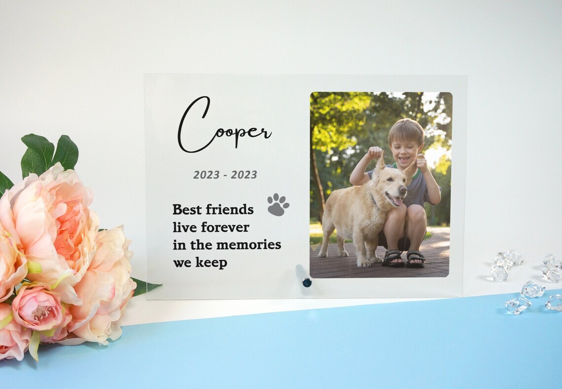 Personalised Pet loss Memorial Photo Plaque Dog Cat Horse Keepsake Custom Gift