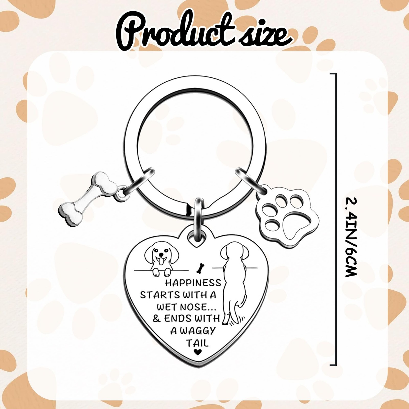 Dog Keyring for Pet Lovers – Cute Paw Charm Keychain, Pet Owner Gift, Memoria…