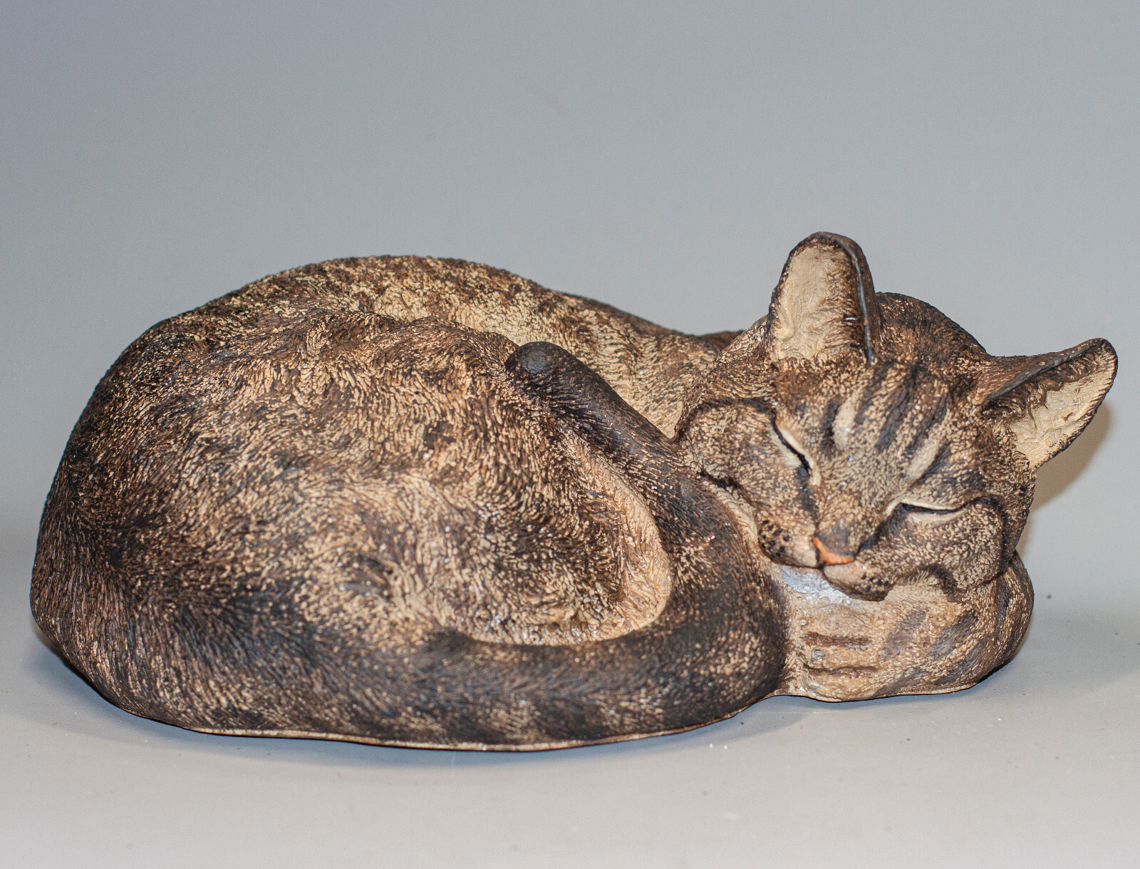 Tabby Cat Memorial Urn Cremation Statue Pet Ashes Funeral Casket Burial Keepsake