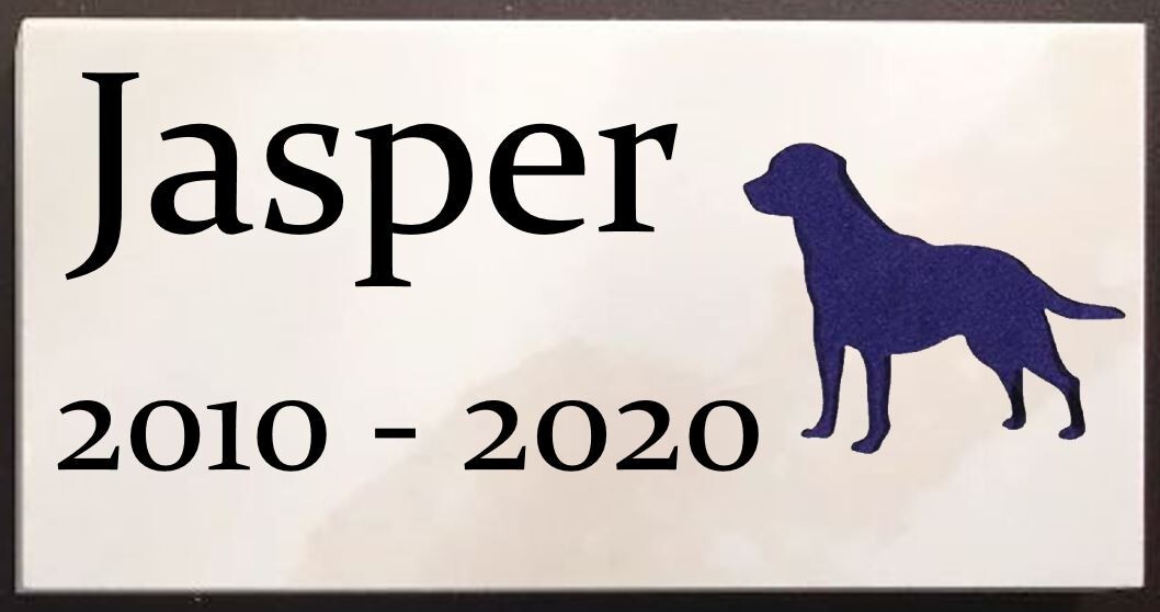 8 inch x 4 inch Pet Memorial Marble sign, Personalized Engraved Marble