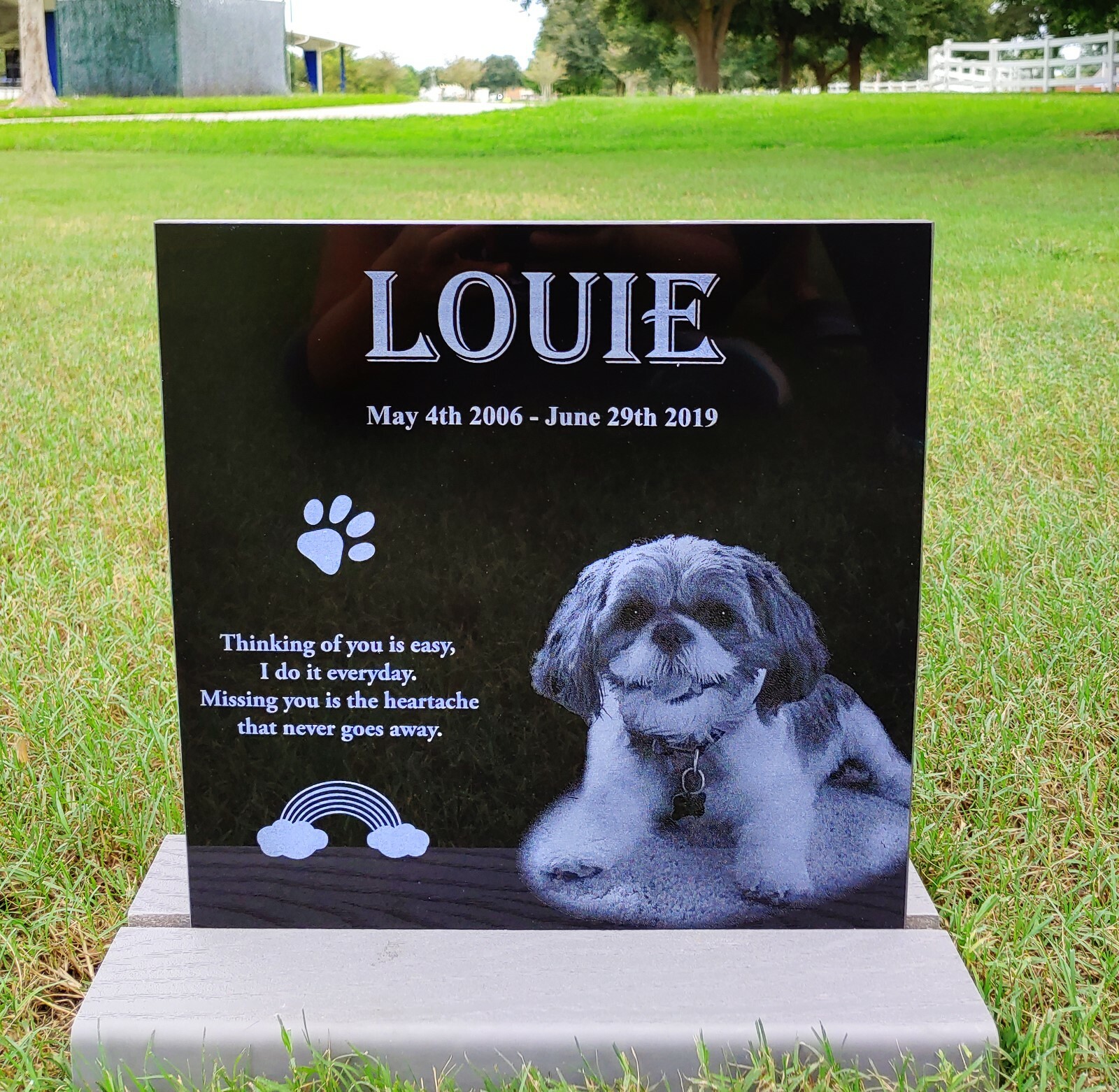 Tombstone Paw Print Pet Memorial Stone Gravestone Picture Grave Garden Dog Puppy