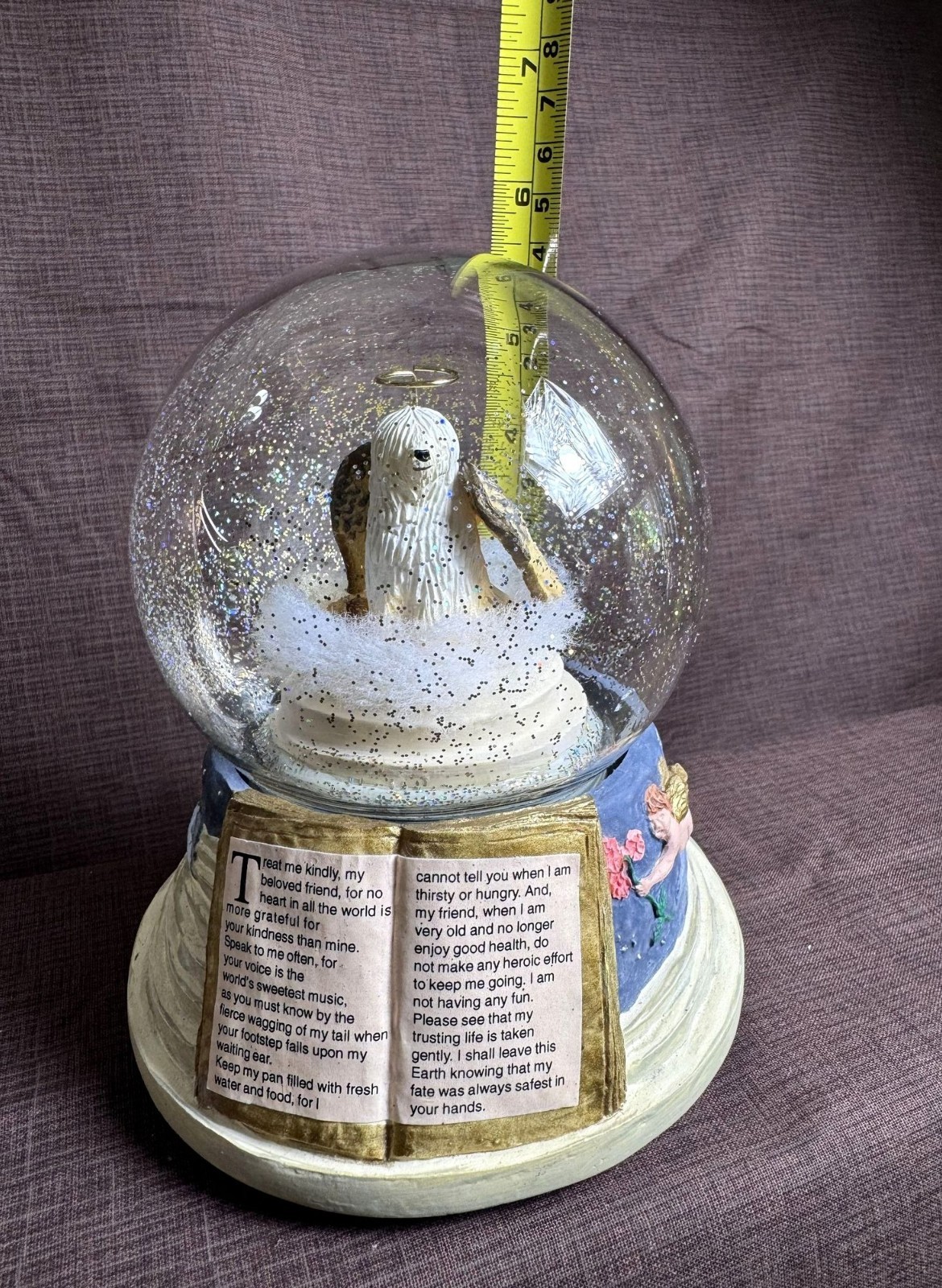 Pet Memorial Music Globe Rainbow Bridge Angel Dog Sympathy Gift