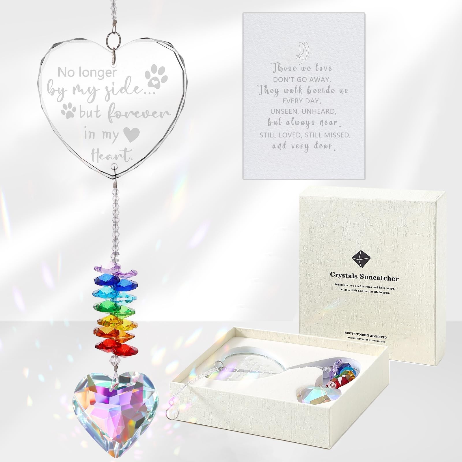 Dog Memorial Gifts for Loss of Dog, K9 Pet Memorial Crystal Suncatcher, Pet S…