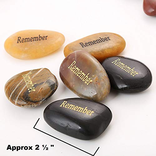 50PCS Remember Stones Encouragement Engraved Rocks of Remembrance Memorial