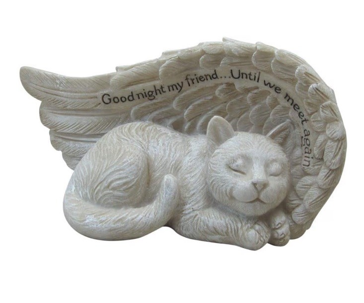 Loving Memory Collection 4″ Cat Peacefully Sleeping in Angel Wing Figurine NIB