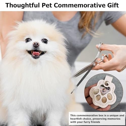 Personalized Pet Hair Keepsake Box for Dog, Pet Hair Storage Black & Red Paw
