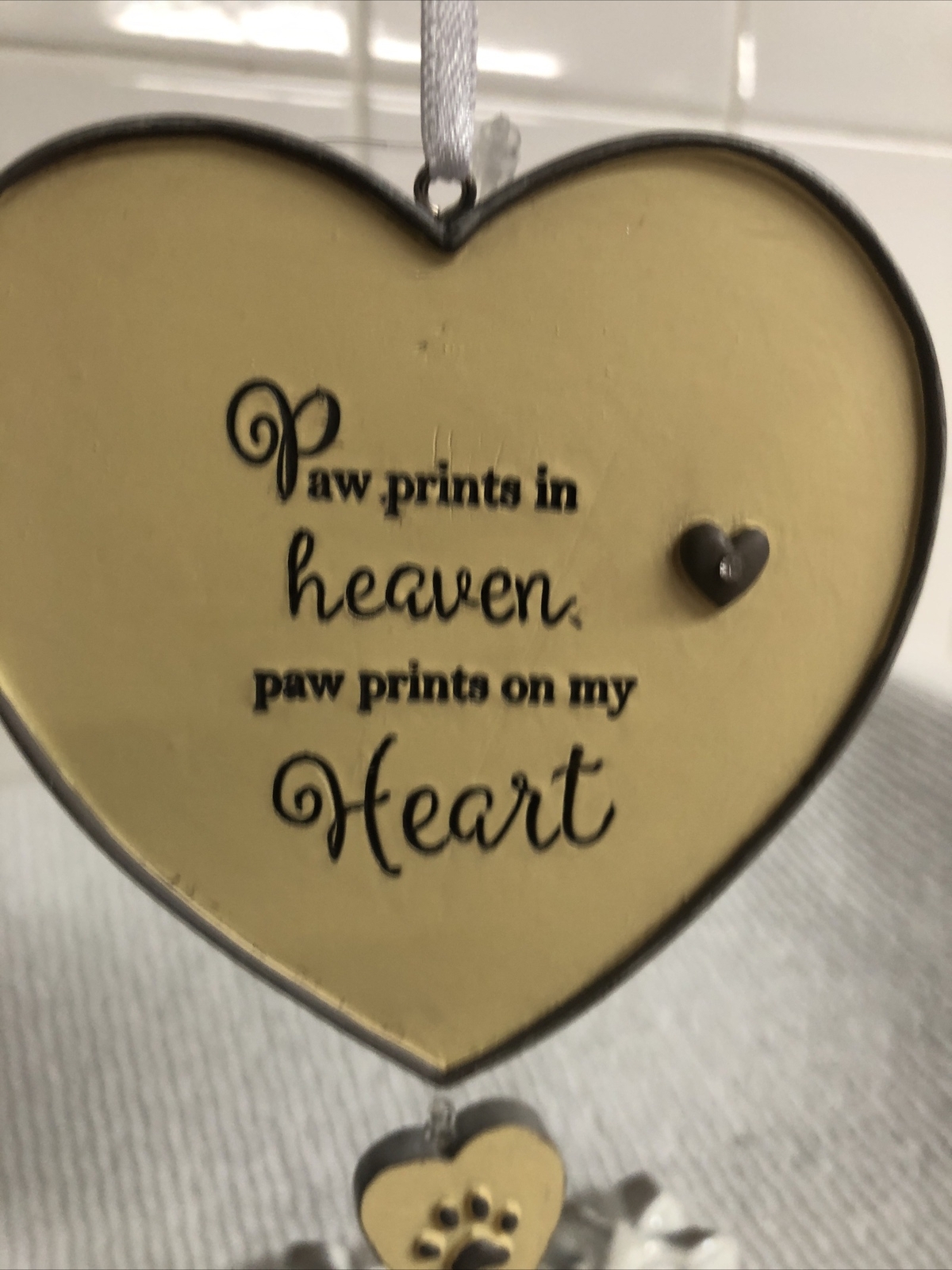 PAW PRINTS IN HEAVEN Pet Bereavement Ornament by Enesco Foundations, New, w/Tags