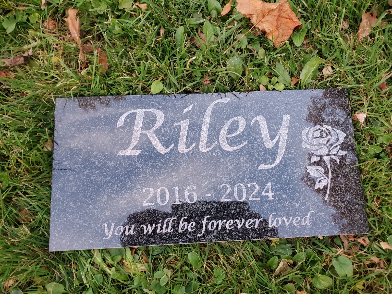 Memorial Granite Stone Engraved Grave Marker Headstone Garden Burial Plaque t6