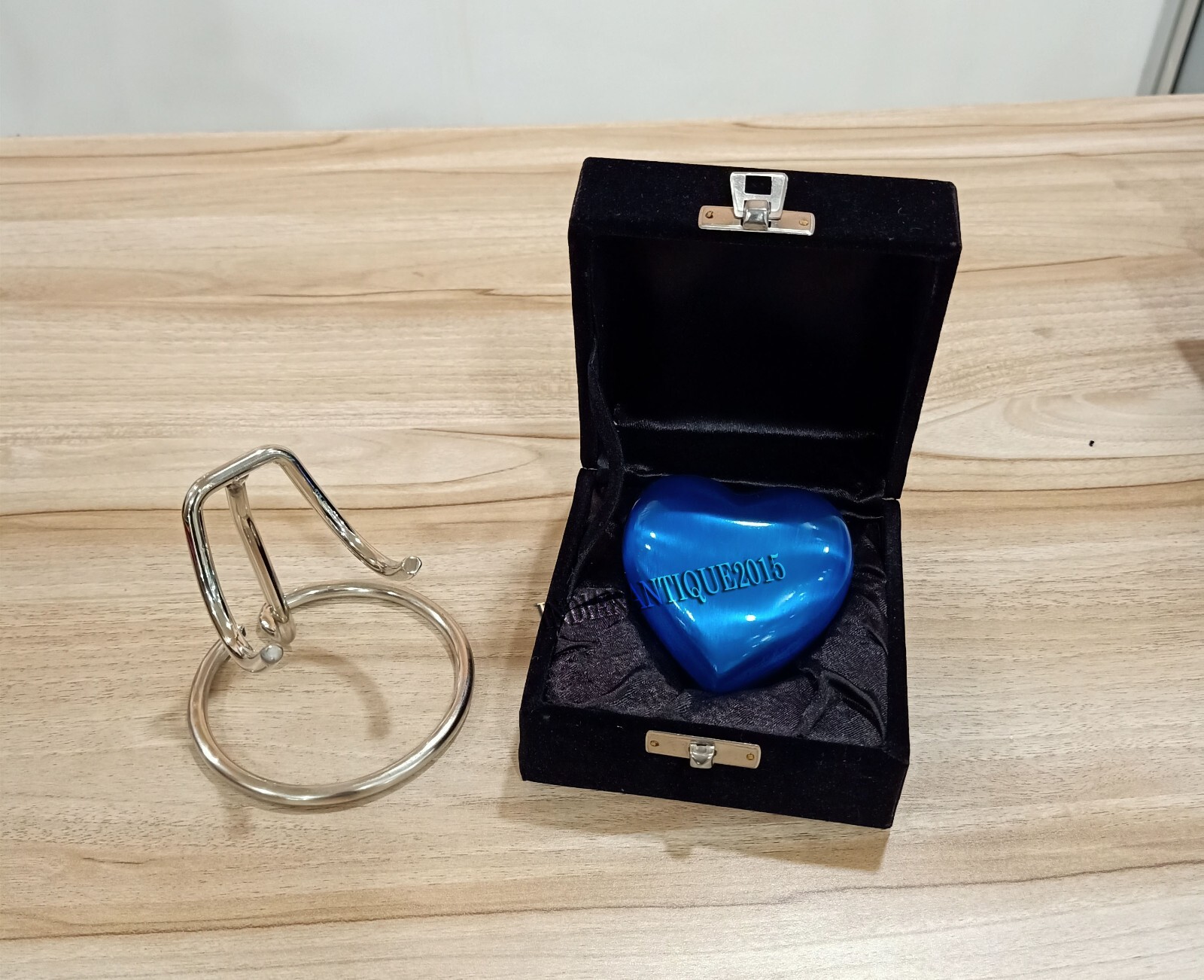Blue Heart Keepsake Urn – Small Beautiful Urn for Ashes – Beach Handmade Mini