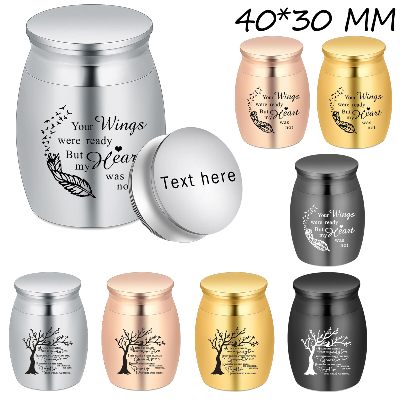 Small Keepsake Urns for Human / Pet Ashes 1.57 Inch Mini Cremation Urn for Ashes