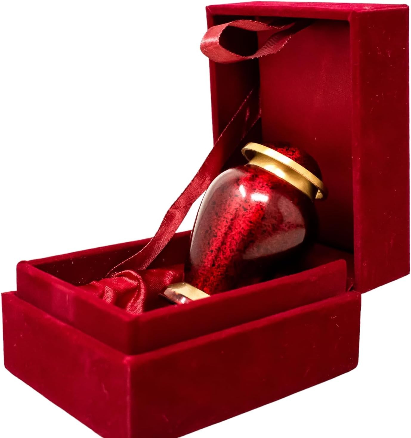 Mini Cremation Urn for Human & Pet Ashes Red Keepsake 3 Inch Small Memorial Gift