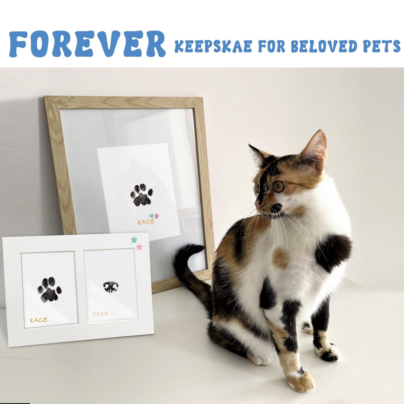 Inkless Paw Print Kit,Mess-Paw Print Stamp Pad for Dogs Cat,Pet Safe Clean To…