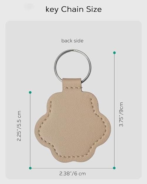 Cat & Dog Hair Keychain, Leather Dog Paw Hair Holder Fur Set of One Khaki