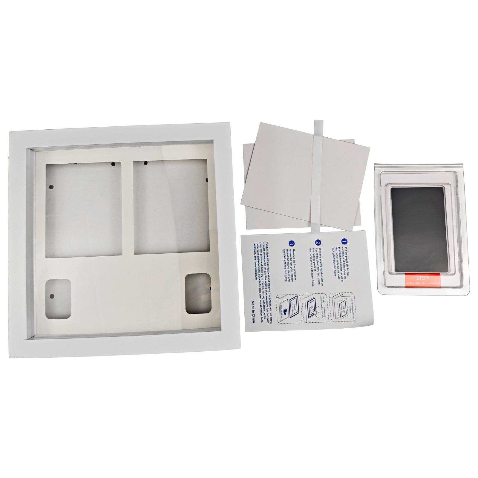 Pet Memorial Picture Frame, Pet Paw Print Impression Kit For Dogs & Cats(White)