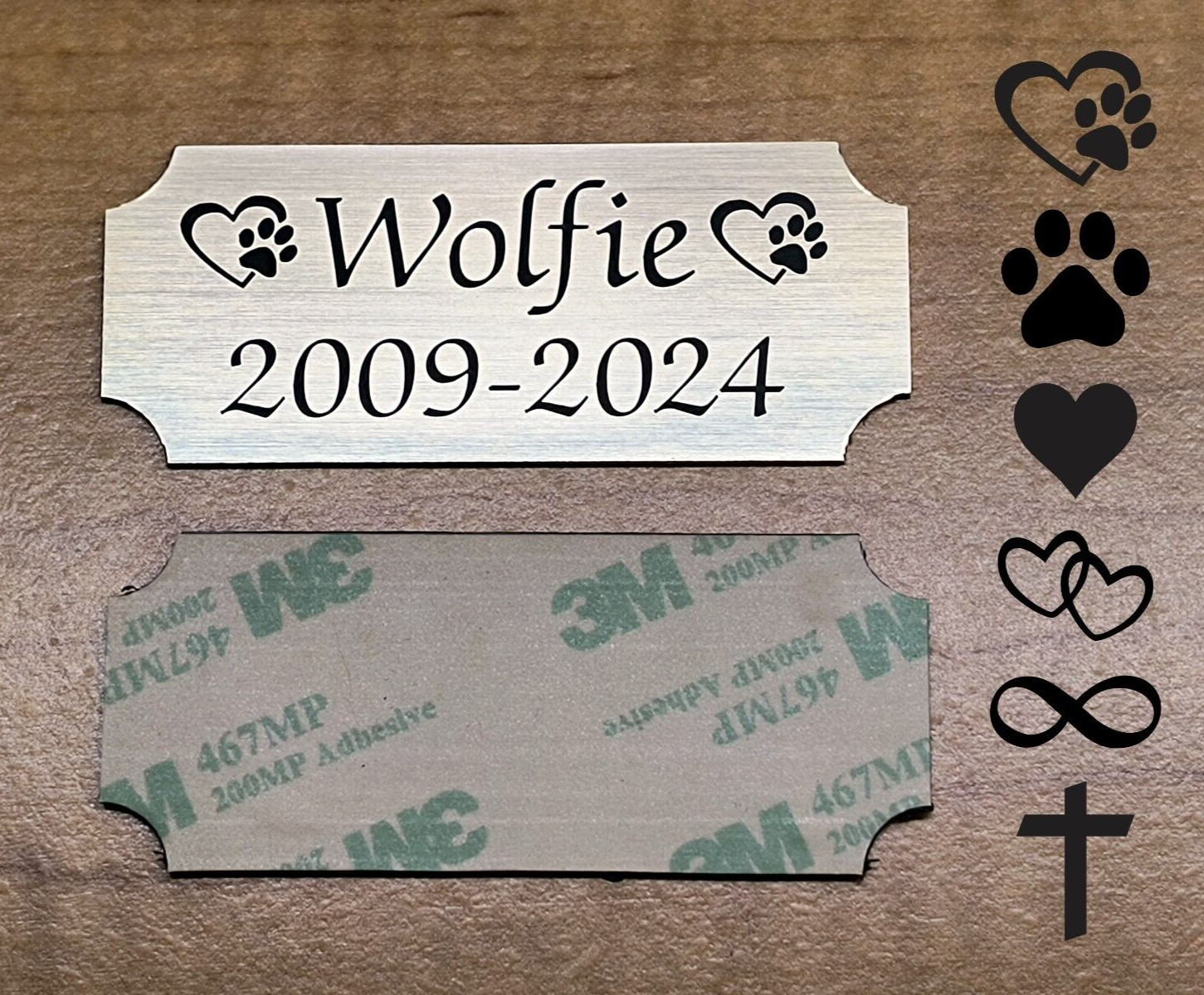 Custom Engraved 1.25″x3″ Bronze Pet Name Memorial Urn Plaque Sign Plate Dog Cat