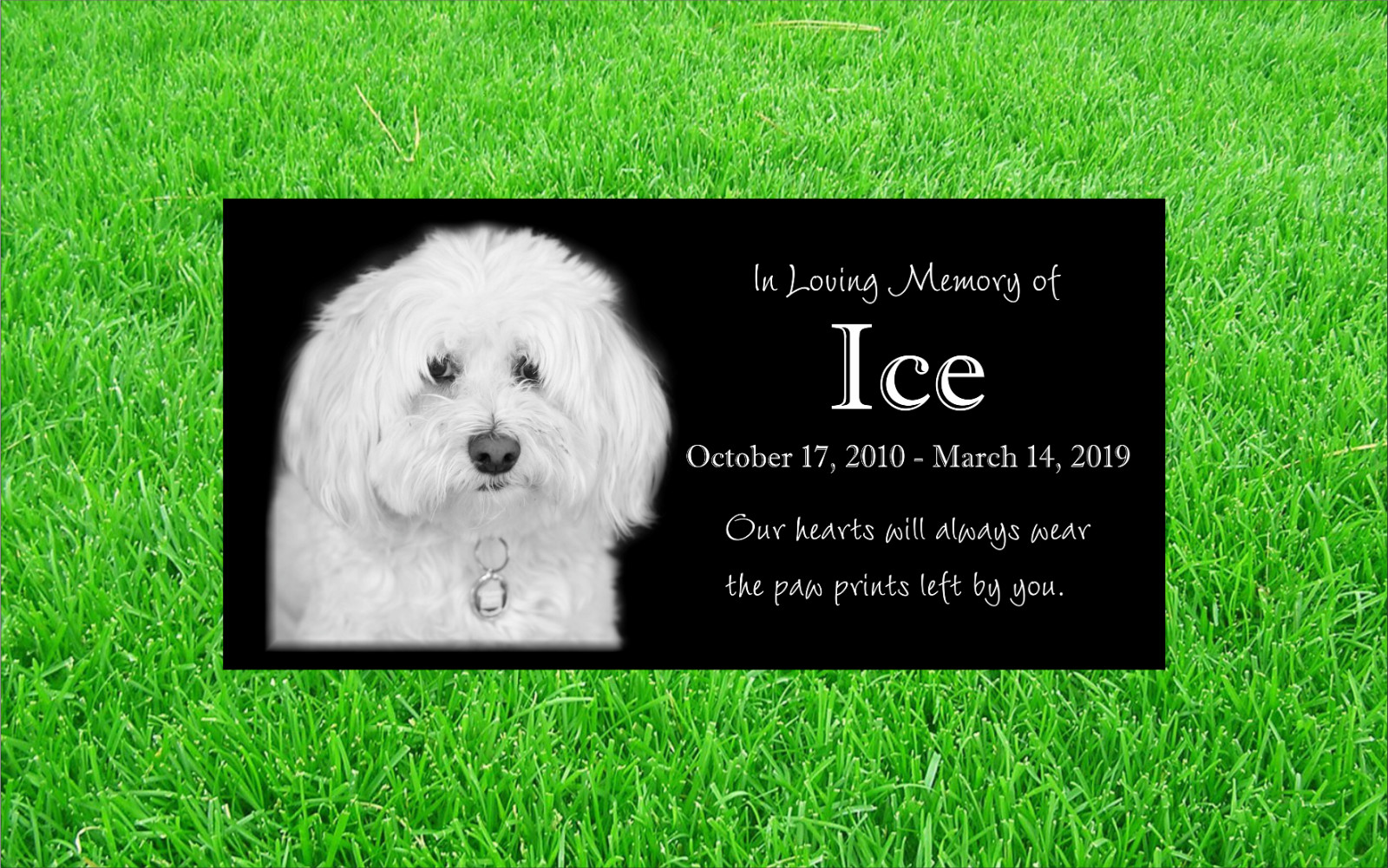 Personalized Pet Stone Memorial Grave Marker Granite Plaque Human headstone