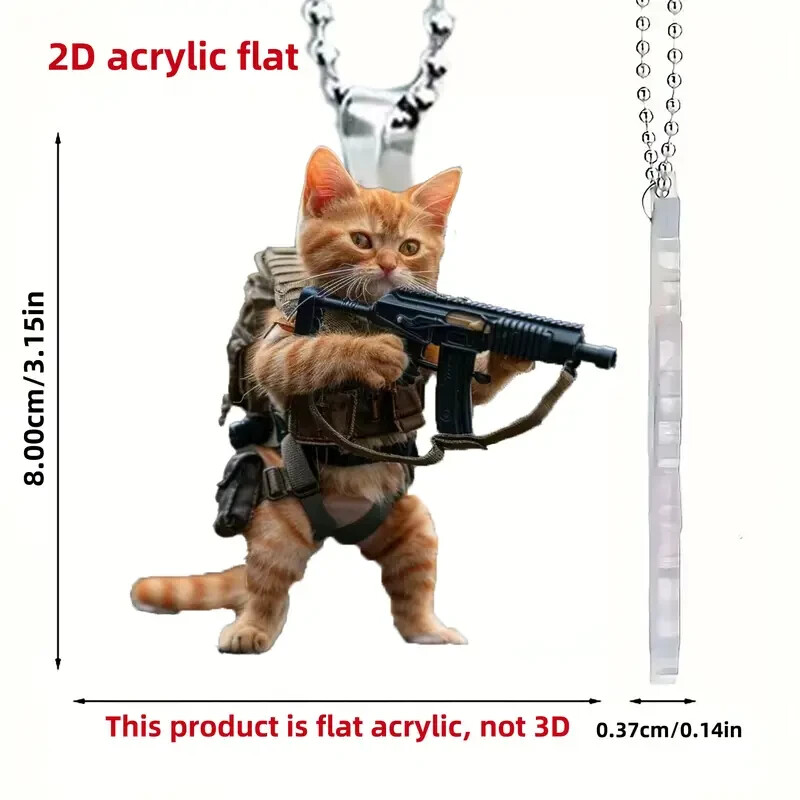 Tachtical Kitten Soldier Acrylic Hanging Ornament