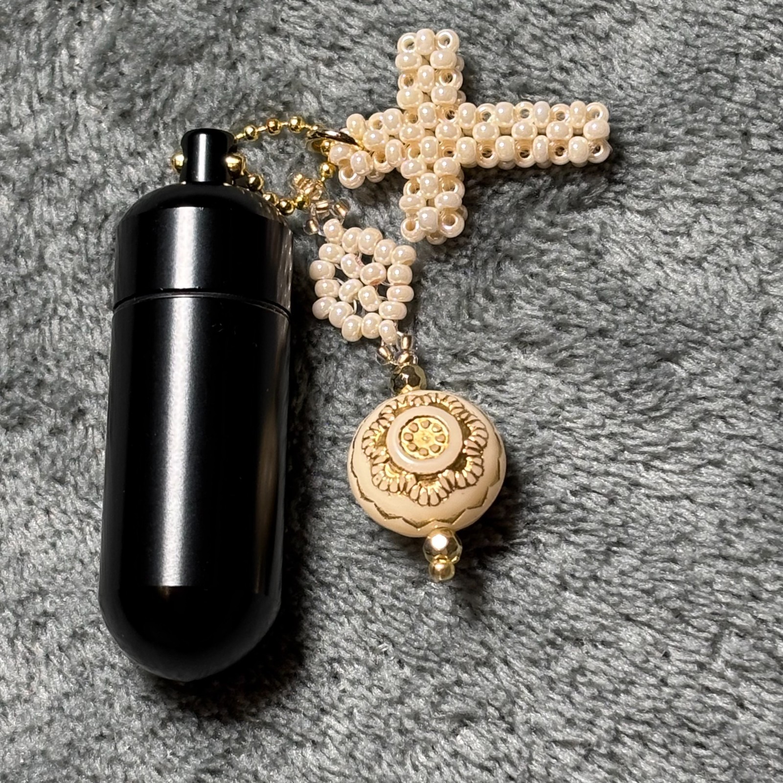 Cremation Ashes Keychain – Cremation Keepsake(orange cross and orange orb)