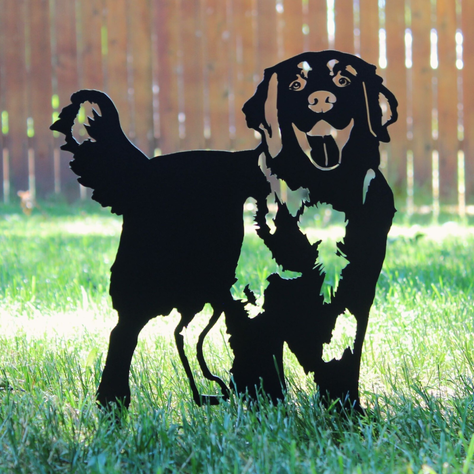 Golden Retriever Standing Black Metal Dog Silhouette