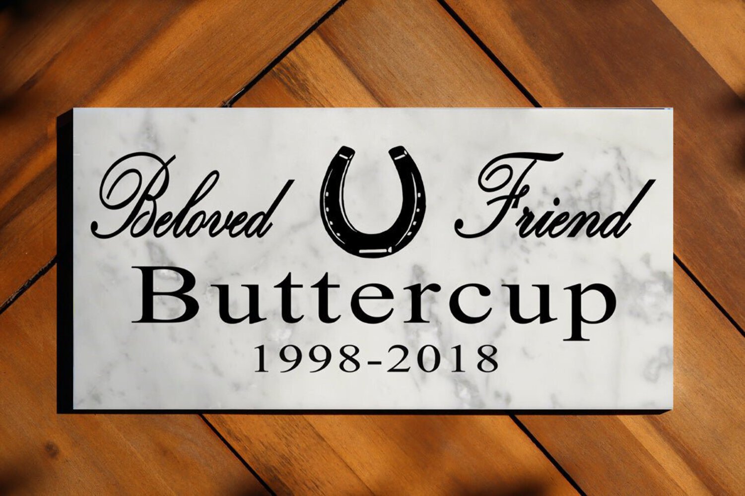 Horse Memorial Stone Equine Horseshoe Personalized Garden Marker Grave Marker fo