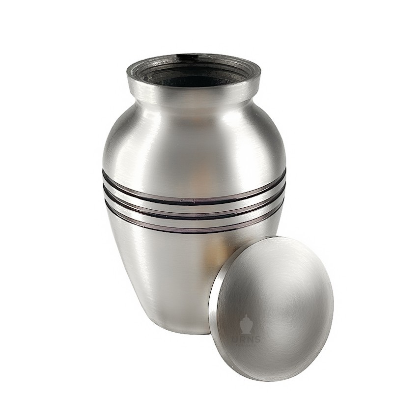 Classic Silver Brass Keepsake Urn for Ashes – Handcrafted Mini Memorial Urns