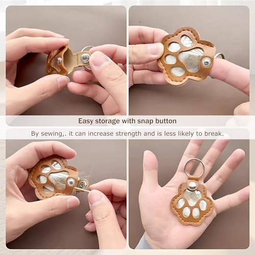 Pet Fur Keepsake Keychain for Dog Cat – Paw Paw Print Hair – 3 Pcs a