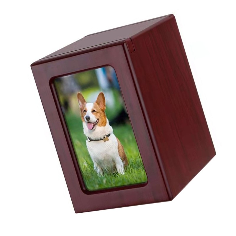 Cats Dogs Pet Ashes Single Box Solid Can Place Photos Commemorative Box