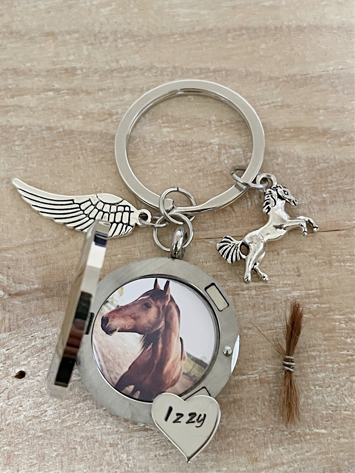 Horse Hair Keepsake, Horse Hair Keychain, Horse Memorial Gift, Horse Jewelry
