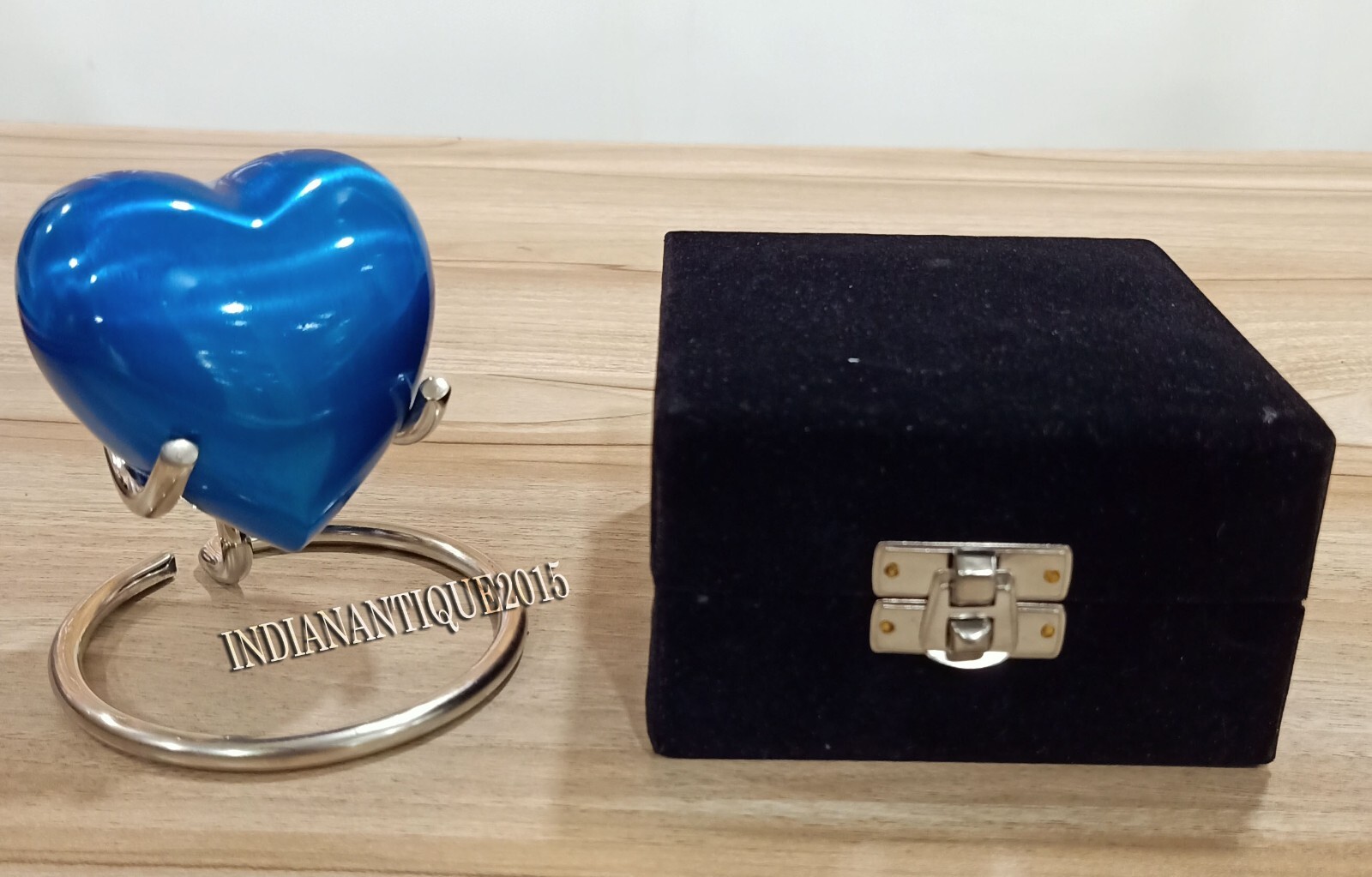 Blue Heart Keepsake Urn – Small Beautiful Urn for Ashes – Beach Handmade Mini