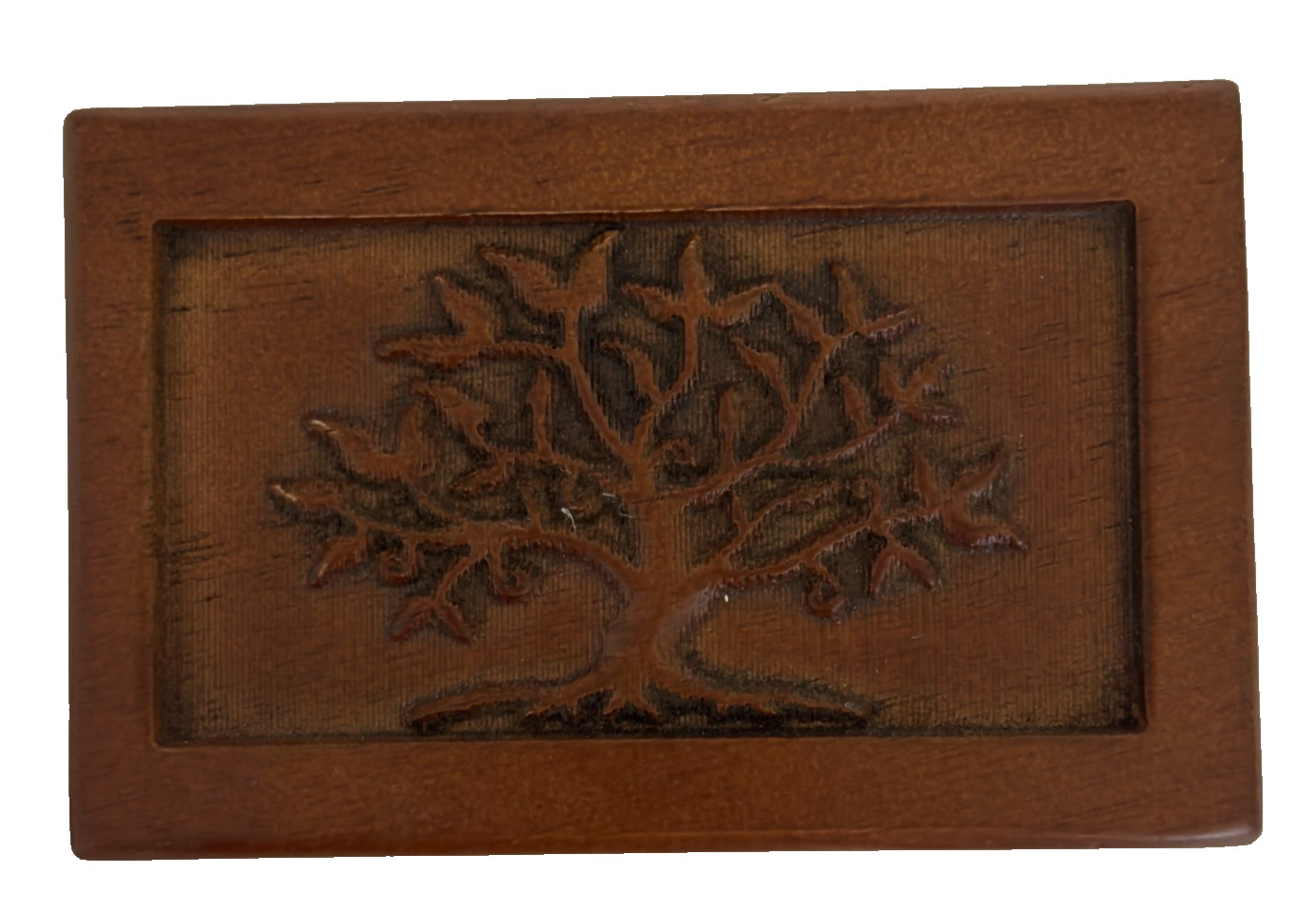 Wooden Tree of Life Box Cremation Keepsake Urn Pet Ashes 4.75″ × 3″ × 2″ Tall