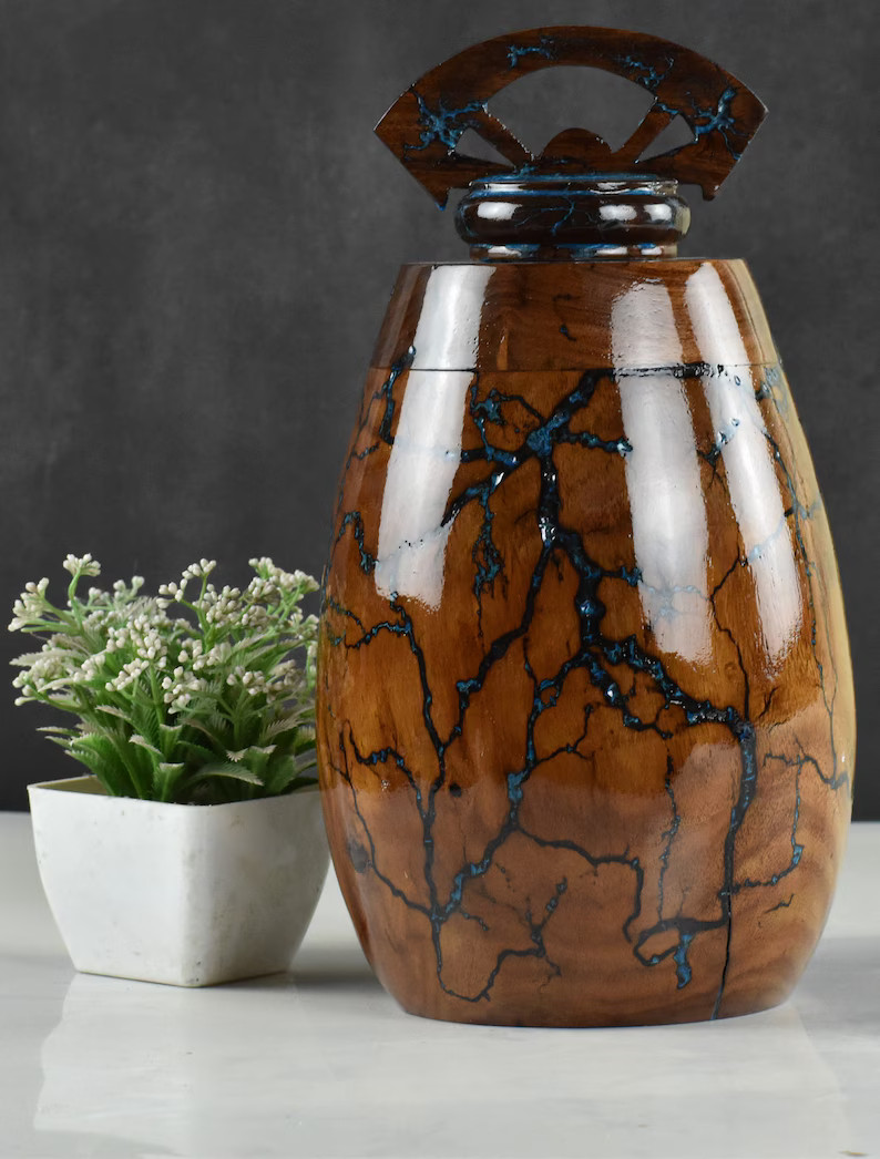 Wooden Urns for Human Ashes Adult Male Female – Cremation Urn Large Wood Urn Box