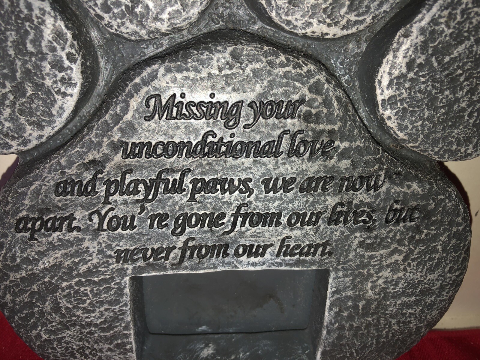 DOG/ CAT PAW PRINT SHAPED PET MEMORIAL INSERT PHOTO HAS LOVING POEM SENTIMENT