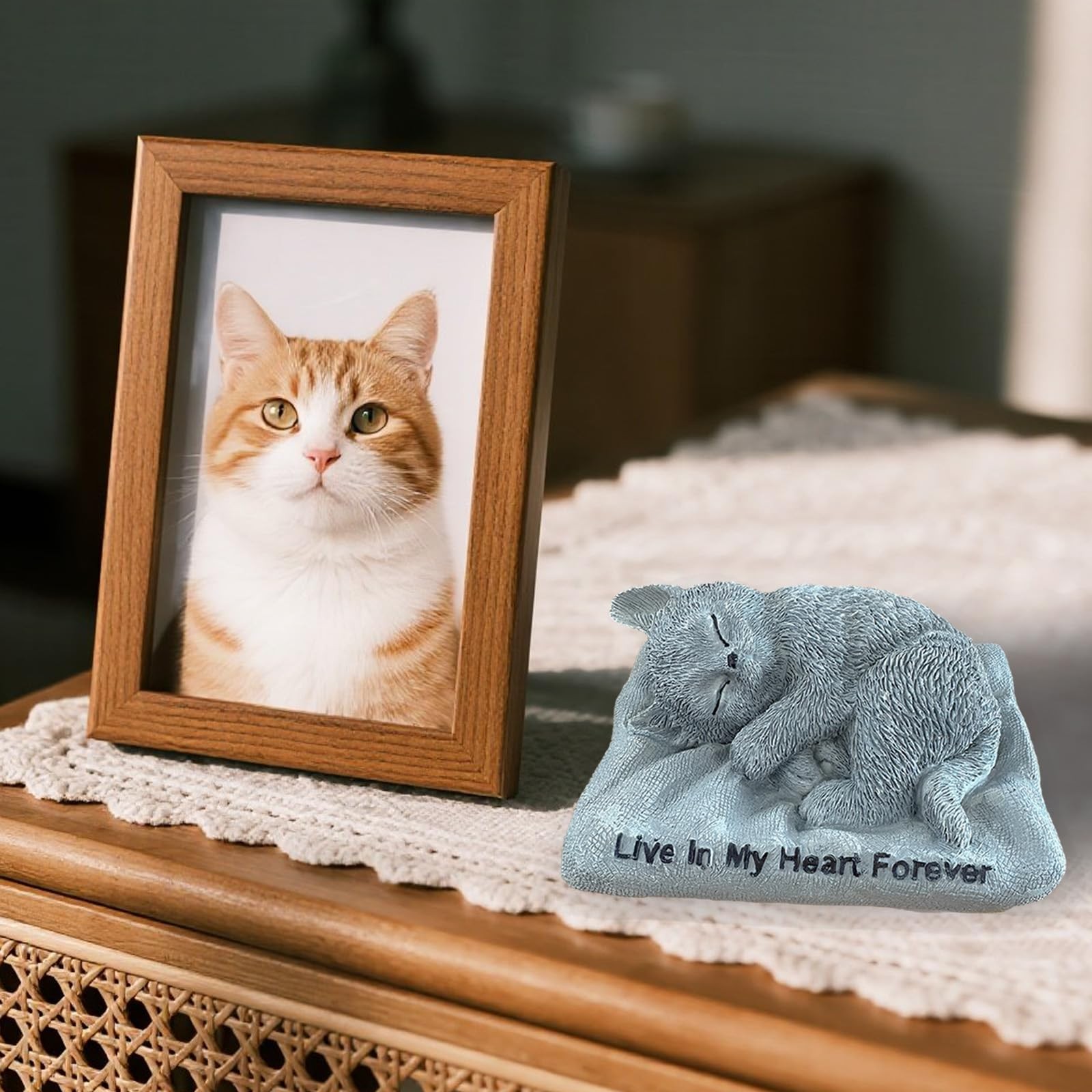 Suproamgo Cat Memorial Stones Grave Markers Outdoor Tribute Lightgrey