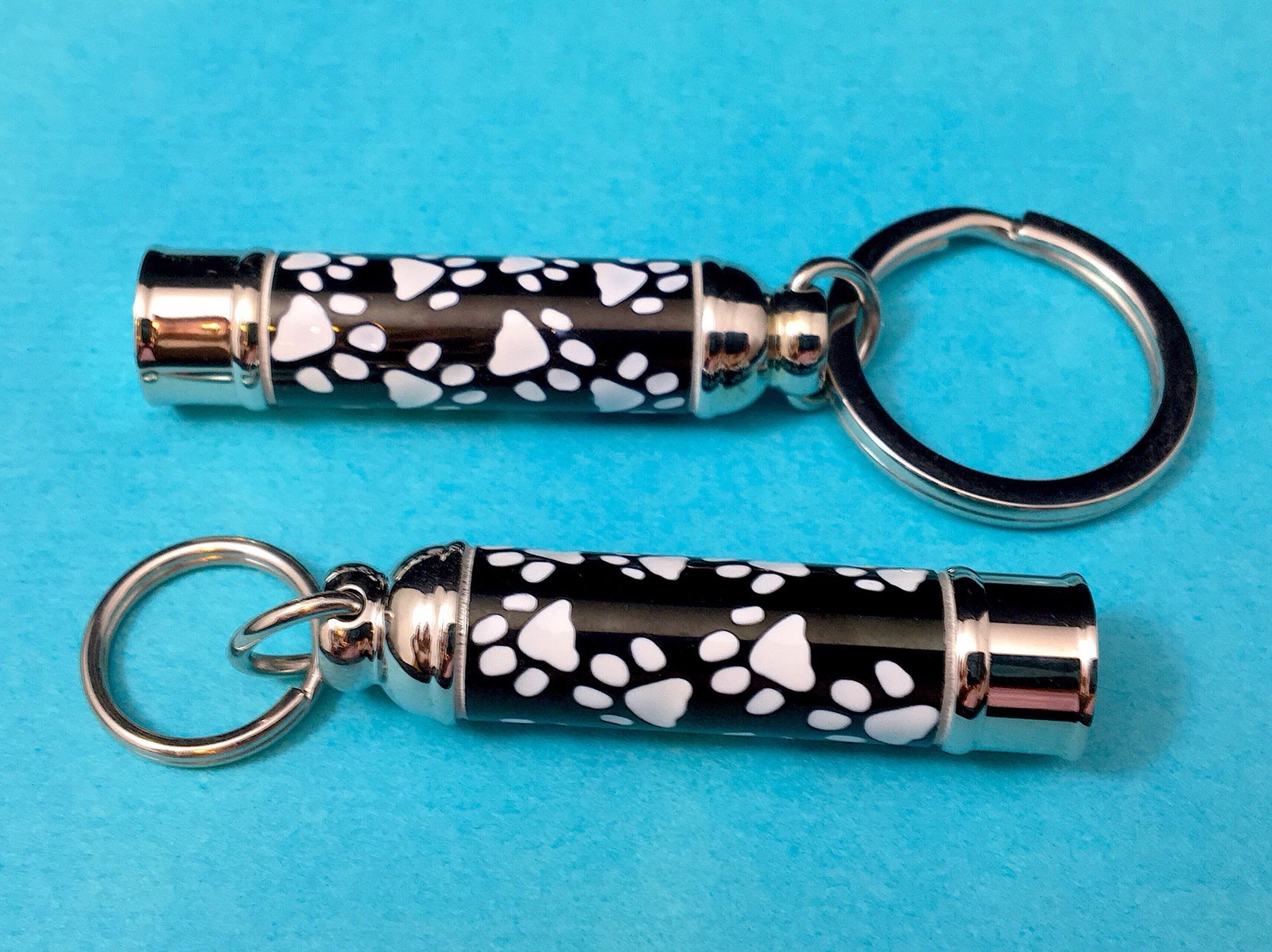 Mens Pet Cremation Necklace Pendant Urn for Ashes LARGE Vial Dog Cat Paw Prints