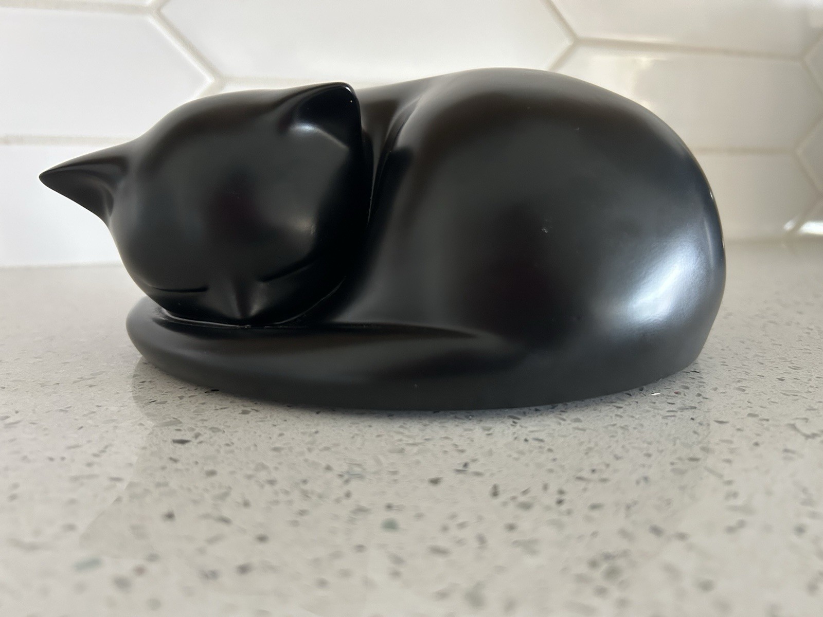 Sleeping Black Kitty Cat Pet Urn Resin Cremation Urn Pet Ashes Memorial
